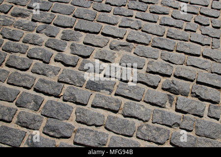 Pavimentazione Сobblestone texture pattern immagine di sfondo. Foto Stock
