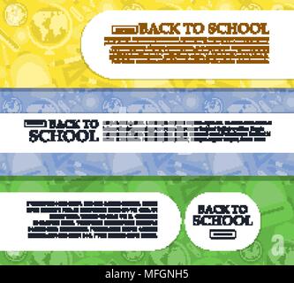 Set di banner torna a scuola con posto per il vostro testo. Illustrazione Vettoriale Illustrazione Vettoriale