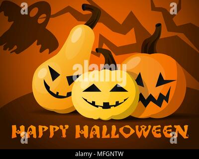 Un set di zucca di Halloween. Portando in vacanza. Illustrazione Vettoriale Illustrazione Vettoriale