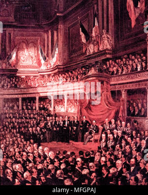 Italia 18 febbraio 1861 . Primo Parlamento Italiano Foto Stock