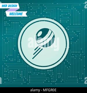 Icona pokeball su uno sfondo verde, con frecce in direzioni diverse. Appare sulla scheda elettronica. Illustrazione Vettoriale Illustrazione Vettoriale