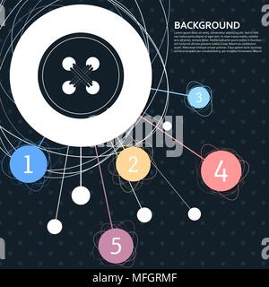 Pulsante per vestiti icona con lo sfondo per il punto e con stile ed infografico. Illustrazione Vettoriale Illustrazione Vettoriale