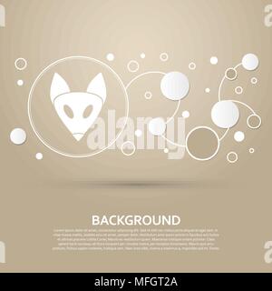 Icona di Fox su uno sfondo marrone con uno stile elegante e un design moderno ed infografico. Illustrazione Vettoriale Illustrazione Vettoriale