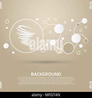 Icona di tornado su uno sfondo marrone con uno stile elegante e un design moderno ed infografico. Illustrazione Vettoriale Illustrazione Vettoriale