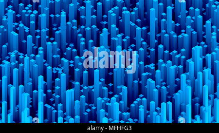 Molti abstract blocchi rettangolari, illusione ottica, moderno computer generato il rendering 3D sfondo Foto Stock