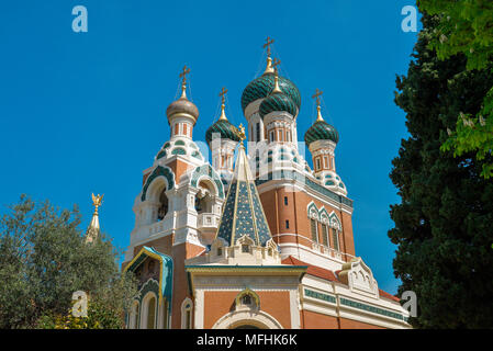 Il San Nicola Cattedrale Ortodossa, della chiesa ortodossa russa, Nice, Francia Foto Stock