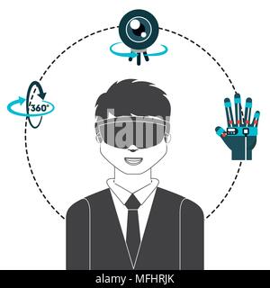La realtà virtuale relative Illustrazione Vettoriale
