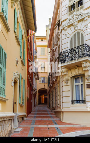 La bella architettura di Monaco. Principato di Monaco è il secondo più piccolo e il paese più densamente popolato del mondo Foto Stock
