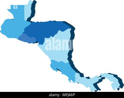 Mappa politica del Centro America Illustrazione Vettoriale