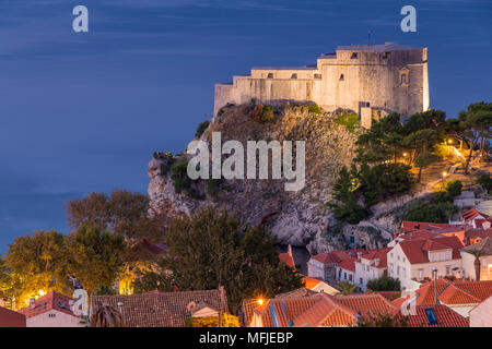 La fortezza di Lovrijenac (St. Lawrence fortezza) al di fuori della città vecchia di Dubrovnik, Croazia, Europa Foto Stock