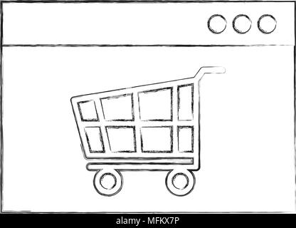 Sito internet shopping cart store online Illustrazione Vettoriale