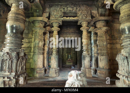 DAMBAL, nello stato di Karnataka, India. Doddabasappa Tempio. Foto Stock