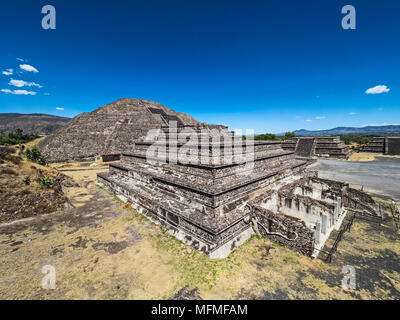 Ampio angolo di visione di Teotihuacan dal di sopra Foto Stock