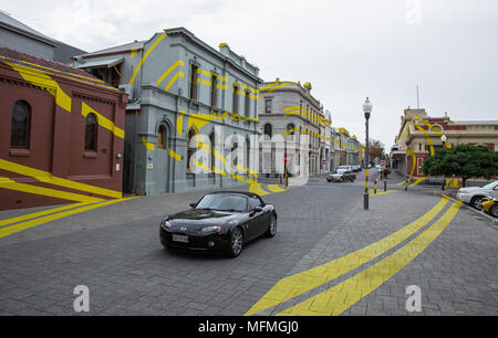 Fremantle illusione ottica street art - Foto Stock