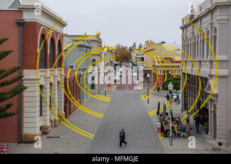 Fremantle illusione ottica street art - Foto Stock