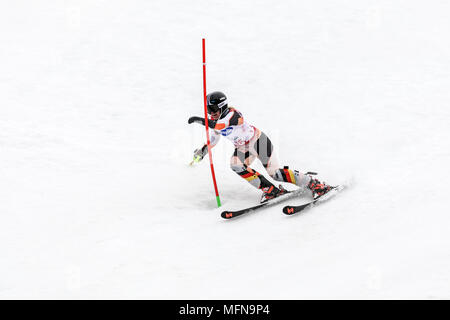 PyeongChang 2018 18 marzo . Slalom speciale femminile. I giochi paraolimpici invernali. Foto Stock