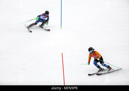 PyeongChang 2018 18 marzo . Slalom speciale femminile. I giochi paraolimpici invernali. Foto Stock