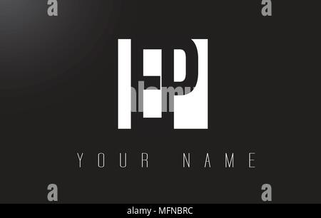 EP lettera con il logo in bianco e nero lettere lo spazio negativo Design. Illustrazione Vettoriale