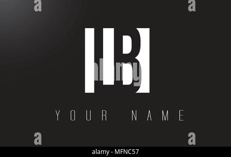 Lettera di LB con il logo in bianco e nero lettere lo spazio negativo Design. Illustrazione Vettoriale