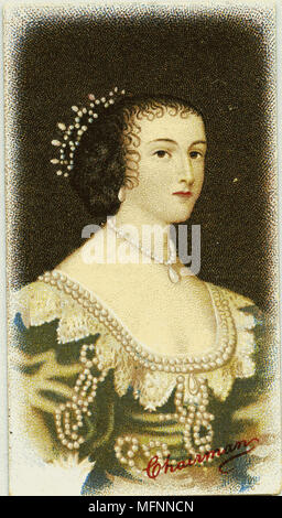 Henrietta Maria (1609-1669) regina consorte di Carlo I di Gran Bretagna. Chromolithograph dopo aver ritratto da un artista sconosciuto. Foto Stock