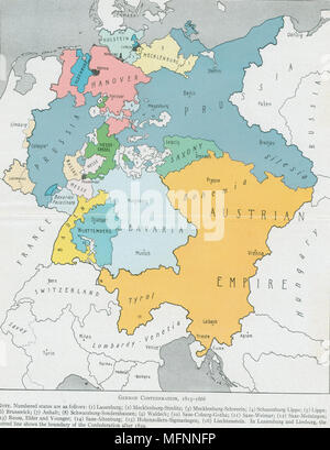 Mappa della Confederazione tedesca 18151866 (Deutscher Bund). La