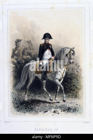 Napoleone I (1769-1821). 'Napoleone 1er et la Garde Imperiale' da Eugenio Fieffe, Parigi, 1858. Foto Stock