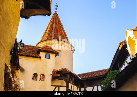 La torre del Castello di Bran, Transilvania, Romania Foto Stock