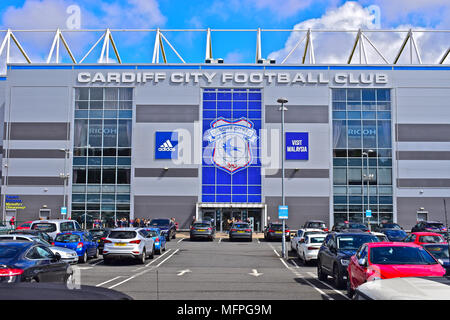 Cardiff City Football Club Stadium, Leckwith, Cardiiff, South Wales.Close up di ingresso principale Foto Stock