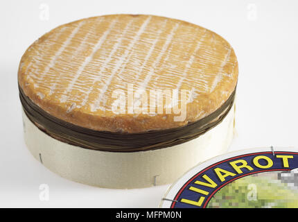 Livarot, formaggio francese prodotto in Normandia a partire dal latte di vacca Foto Stock