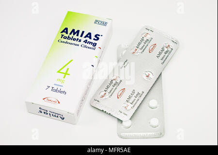 Amias compresse (candesartan cilexetil) per alta pressione sanguigna Foto Stock