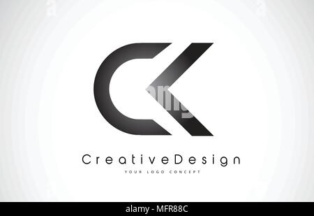 CK C K Lettera Logo Design nei colori nero. Creative di lettere moderne vettore Logo icona illustrazione. Illustrazione Vettoriale