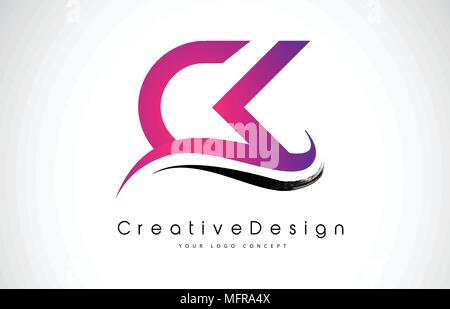 CK C K Lettera Logo Design nei colori nero. Creative di lettere moderne vettore Logo icona illustrazione. Illustrazione Vettoriale