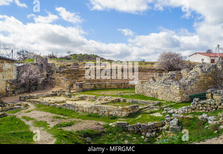 Rovine del Colosseo greco in Chersonesus, Ucraina. Antica colonia greca Foto Stock