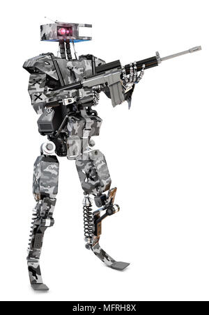 Robot soldato, rendering 3D Foto Stock