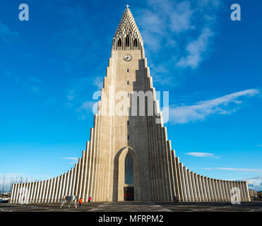 Hallgrímskirkja o chiesa di Hallgrímur, Reykjavík, Höfuðborgarsvaeðið, Islanda Foto Stock