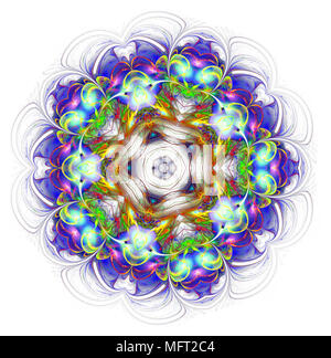 Abstract fractal avveniristico fiore coloratissimo pattern. 3D render illustrazione di un frattale. arte fantasy pattern. arte digitale elemento di design abstract p Foto Stock