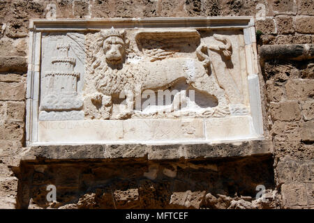 Il leone alato di San Marco Patrono di Venezia. Foto Stock