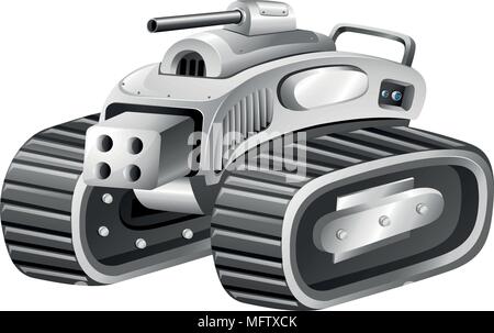 Un moderno robot su sfondo bianco illustrazione Illustrazione Vettoriale