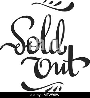 Scritte a mano i caratteri, frase calligrafico - Esaurito - illustrazione vettoriale Illustrazione Vettoriale