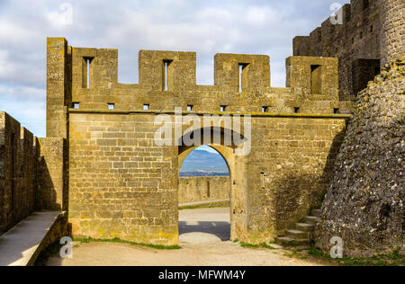Le fortificazioni di Carcassonne - France, Languedoc-Roussillon Foto Stock