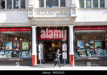 Stanfords Travel Bookshop, Long Acre, Covent Garden, la City of Westminster, Greater London, England, Regno Unito Foto Stock