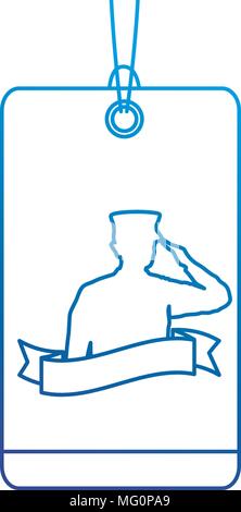 Giorno di indipendenza commerciale con tag silhouette militare illustrazione vettoriale Illustrazione Vettoriale