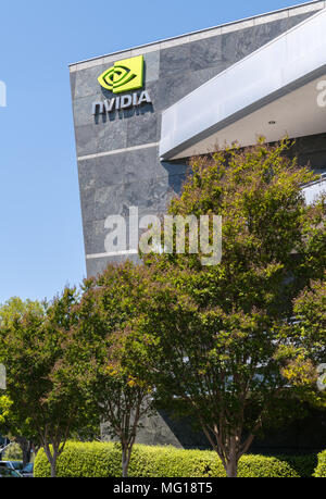 Santa Clara, California, Stati Uniti d'America - 26 Aprile 2018: NVDIA Corporation, sede nella Silicon Valley. NVDIA Corporation è una tecnologia americana compagnia, Foto Stock