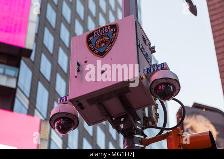 NYC NYPD telecamere di sicurezza Foto Stock