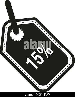Sconto 15 quindici percento icona circolare illustrazione vettoriale Illustrazione Vettoriale