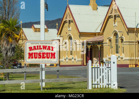 Dettaglio dalla storica Tenterfield Museo ferroviario nella regione del New England del Nuovo Galles del Sud, vicino al Queensland confine di stato, in Australia. Foto Stock