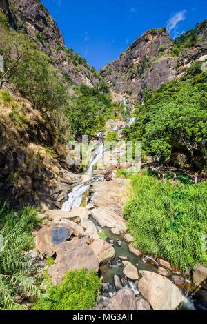 Cascata Ravanna vicino Ella in Sri Lanka Foto Stock