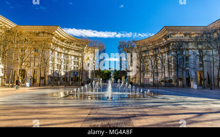 Fontana nel quartiere Antigone di Montpellier - Francia Foto Stock