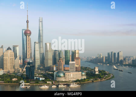 Lo skyline di Shanghai city scape, Shanghai luajiazui finanza e al quartiere degli affari della zona commerciale dello skyline di Shanghai, Cina Foto Stock