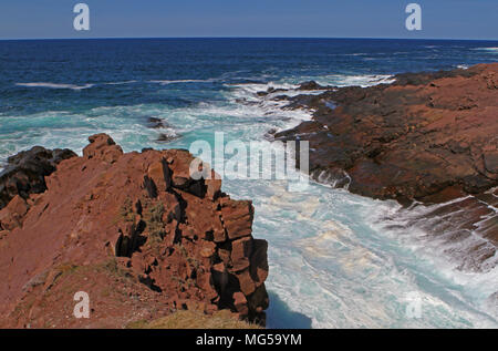 Oceano atlantico turbolenza, Terranova, Canada. Foto Stock